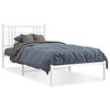 vidaXL Metal Bed Frame without Mattress with Headboard White 100x190cm