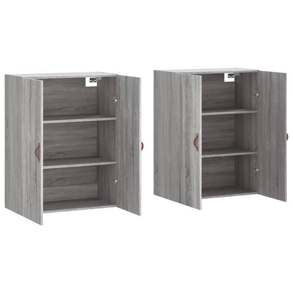 vidaXL Wall Mounted Cabinets 2 pcs Grey Sonoma 69.5x34x90 cm