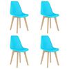 vidaXL Dining Chairs 4 pcs Blue Plastic