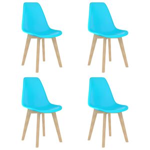 vidaXL Dining Chairs 4 pcs Blue Plastic