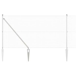vidaXL Welded Wire Fence with Spikes 25 x 1 m Galvanised Steel Silver