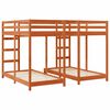 vidaXL Triple Bunk Bed Frame Wax brown 160 x 200 cm Solid Pine Wood