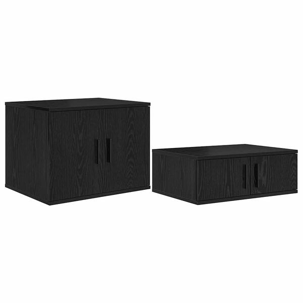 vidaXL Storage Cabinet 2 pcs Black Oak 127 x 41 x 40 cm