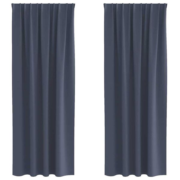 vidaXL Blackout Curtains with Rings 2 pcs Anthracite 225 x 140 cm