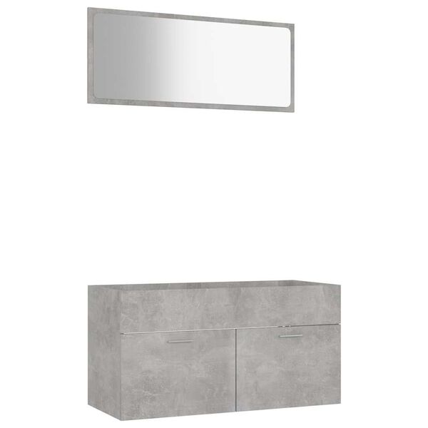 vidaXL 2 Piece Bathroom Furniture Set Concrete Grey Engineered Wood