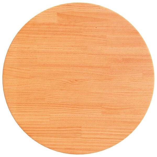 vidaXL Table Top Round Wax Brown &Oslash;60x2.5 cm Solid Wood Pine