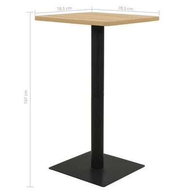 vidaXL Bistro Table Oak Colour 78.5x78.5x107 cm