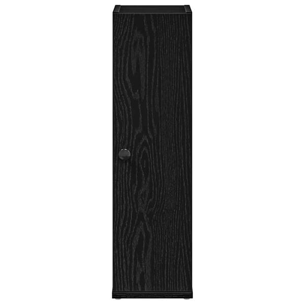 vidaXL Bathroom Cabinet with Roll Holder Black 20.5x22x72 cm