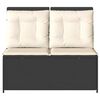 vidaXL Garden Bench with Cushion Black Poly rattan