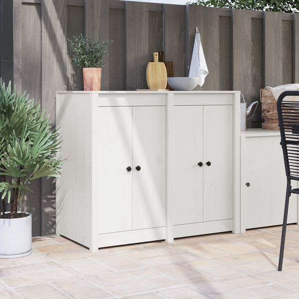 vidaXL Kitchen Door MEPPEL 2 pcs White 50 x 9 x 82 cm Solid Pine wood