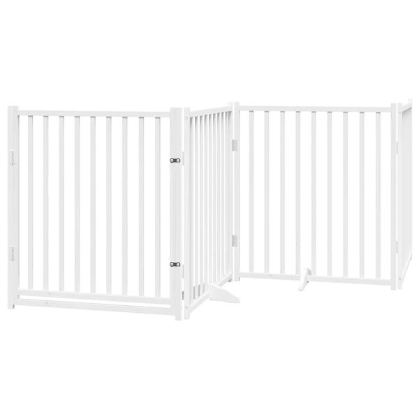 vidaXL Dog Gate with Door Foldable 10 Panels White 800 cm Poplar Wood