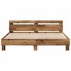 vidaXL Bed Frame with Headboard Old wood 200 x 200 cm Engineered wood