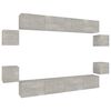 vidaXL 8 Piece TV Cabinet Set Concrete Grey Engineered Wood