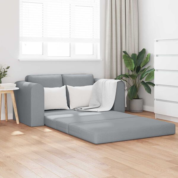 vidaXL Folding Sofa Bed Light Grey 148 x 71 x 83 cm Fabric