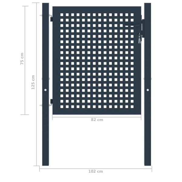 vidaXL Fence Gate Anthracite 102x75 cm Steel