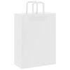 vidaXL Paper Bags 250 pcs with Handles White 26x12x35 cm