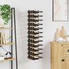 vidaXL Wall-mounted Wine Rack for 36 Bottles Black Iron