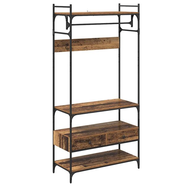 vidaXL Wardrobe with Shelf Old wood 89 x 39 x 184.5 cm Engineered wood