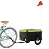 vidaXL Bike Trailer Black and Green 30 kg Iron