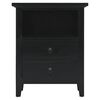 vidaXL Bedside Cabinet Black 60x30x75 cm Solid Wood Mahogany