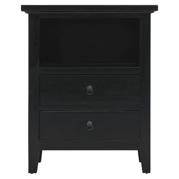 vidaXL Bedside Cabinet Black 60x30x75 cm Solid Wood Mahogany