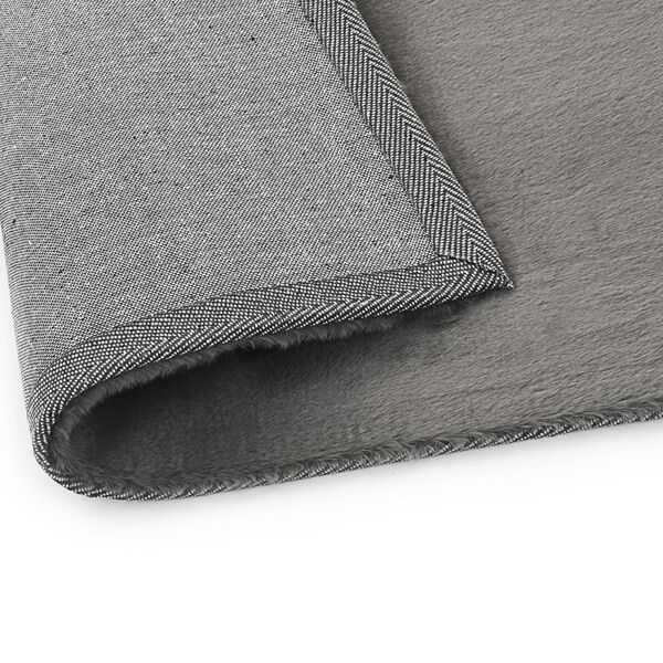 vidaXL Rug 160x230 cm Faux Rabbit Pelt Dark Grey