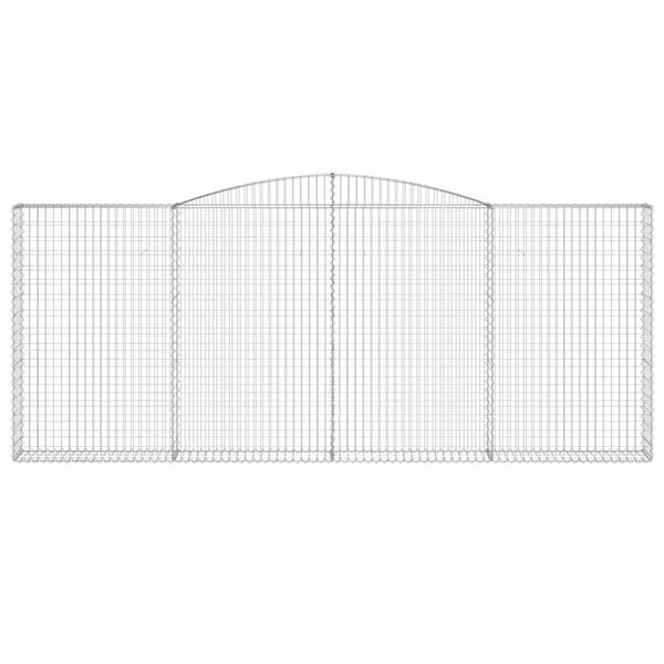 vidaXL Arched Gabion Baskets 7 pcs 400x30x160/180 cm Galvanised Iron