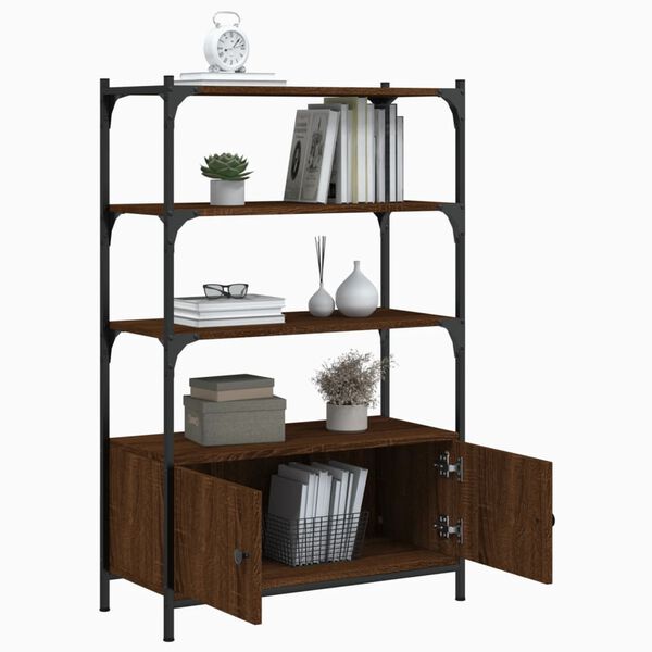 vidaXL Bookcase 3-Tier Brown Oak 70x30x109.5 cm Engineered Wood