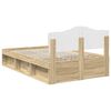 vidaXL Bed Frame with Headboard Sonoma 120 x 200 cm Solid Pine Wood