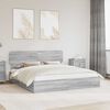 vidaXL Storage Bed Grey Sonoma 200 x 200 cm Engineered Wood
