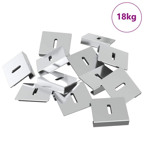 vidaXL Mirror Hold Bracket 340 pcs Nickel 35 x 30 x 8.3 mm Steel