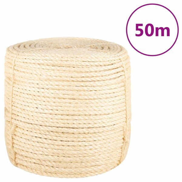 vidaXL Rope 100% Sisal 8 mm 50 m