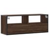 vidaXL TV Cabinet Brown Oak 100x31x39.5 cm Engineered Wood and Metal