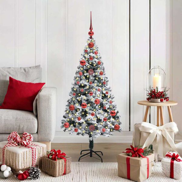 vidaXL Artificial Christmas Tree with 150 LEDs with Stand White 120 cm