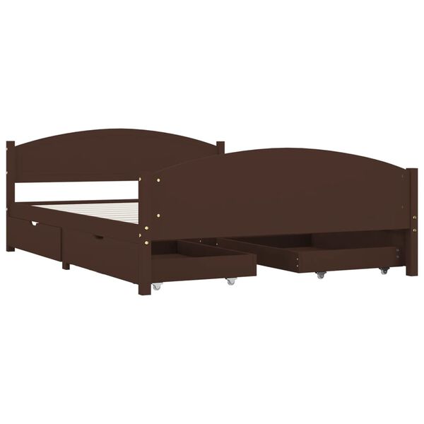 vidaXL Bed Frame without Mattress Dark Brown 140x200 cm Solid Wood