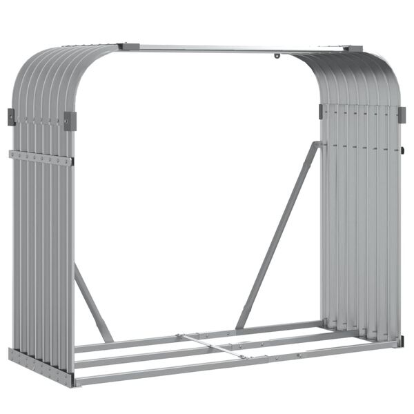 vidaXL Log Holder Light Grey 120x45x100 cm Galvanised Steel