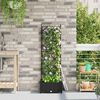 vidaXL Garden Planter Black 40 x 40 x 125.5 cm Steel