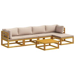 vidaXL Sofa Set 6 pcs Natural Solid Acacia Wood