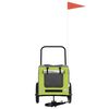 vidaXL Pet Bike Trailer Green and grey 124.5 x 63.5 x 53 cm