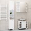 vidaXL 3 Piece Bathroom Furniture Set High Gloss White Engineered Wood