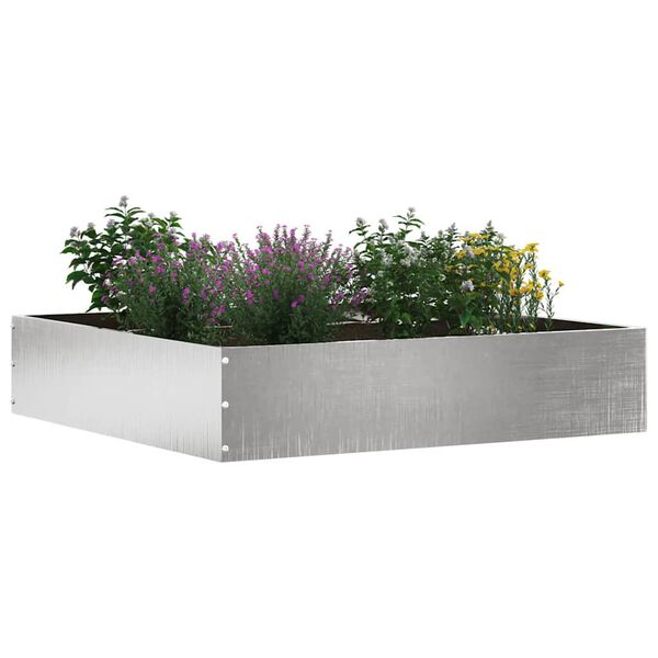 vidaXL Lawn Edging Silver 60 x 60 x 13 cm Stainless Steel