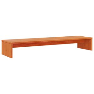 vidaXL Monitor Stand Wax Brown 100x27x15 cm Solid Wood Pine
