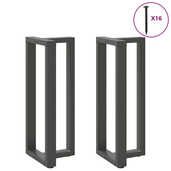 vidaXL Bar Table Legs T-Shaped&nbsp;2 pcs Anthracite 50x35x(100-101) cm Steel