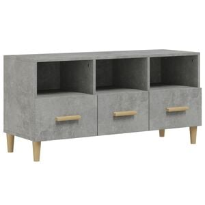 vidaXL Tv Cabinet | Concrete grey | Engineered wood, solid eucalyptus wood