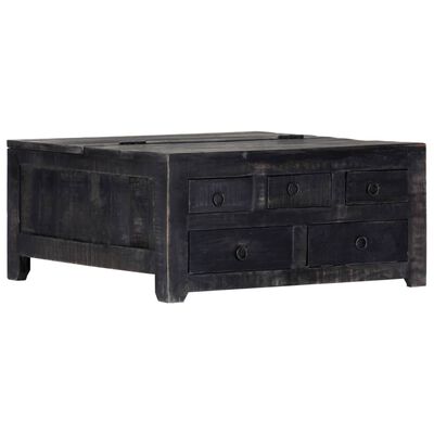 vidaXL Coffee Table Black 65x65x30 cm Solid Mango Wood