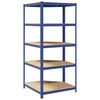 vidaXL 5-Layer Corner Shelf Blue Steel&Engineered Wood