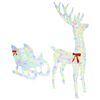 vidaXL Reindeer Pull Sleigh Colourful 70 x 26 x 128.5 cm Acrylic
