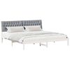 vidaXL Bed Frame with Upholstered Headboard White 200 x 200 cm