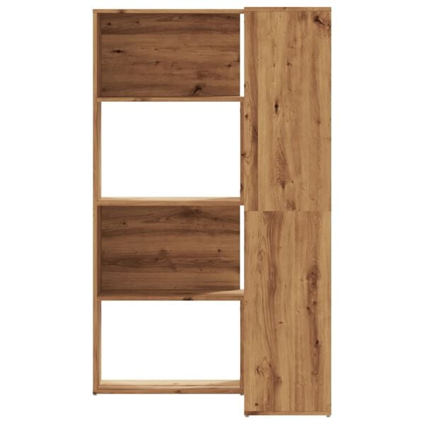 vidaXL Corner Bookcase 4-Tier Artisian Oak 85x85x140 cm Engineered Wood