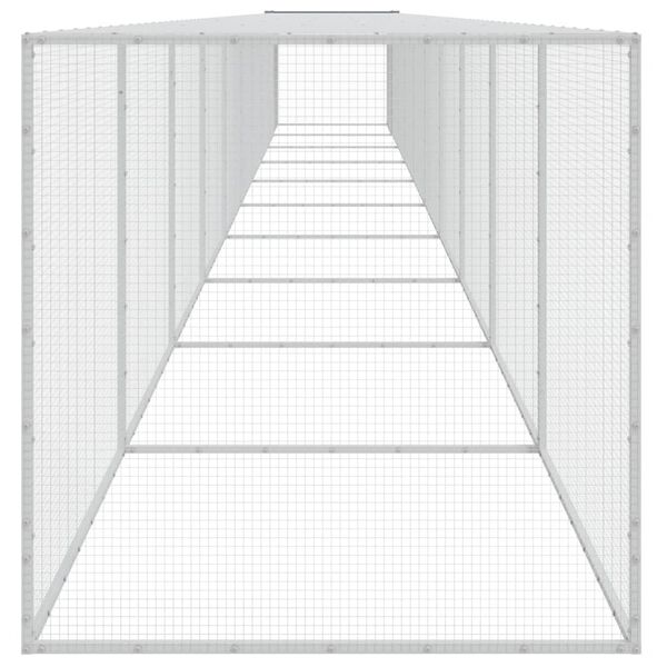 vidaXL Chicken Cage with Roof Light Grey 1003x98x90 cm Galvanised Steel